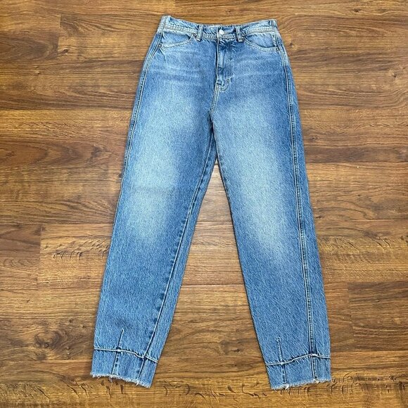 Free People We The Free Marion High Waisted Jean in Celeste Blue 27 - Picture 3 of 7